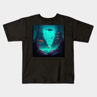 Lost Atlantis City With the Whale Shark Kids T-Shirt